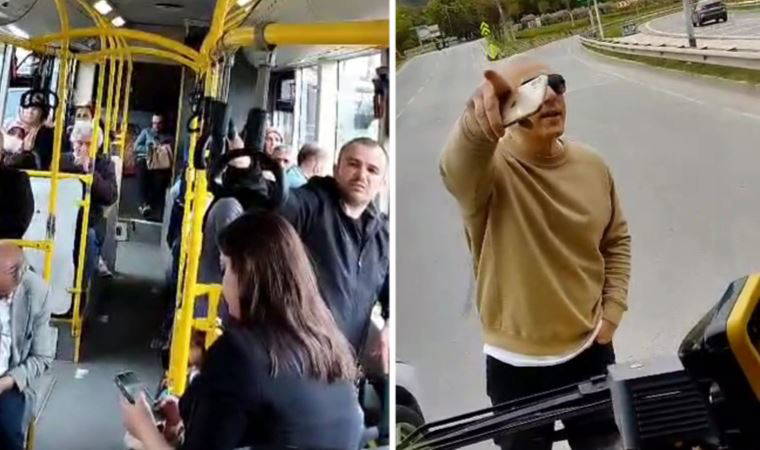 'Babamı duraktan niye almadın' diyerek otobüsün önünü kesti