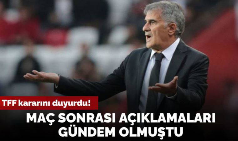 Beşiktaş Teknik Direktörü Şenol Güneş, PFDK'ye sevk edildi