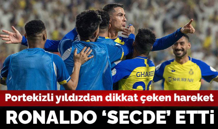 Cristiano Ronaldo gol sevincinde secde etti