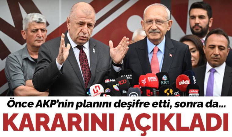 Son dakika... Ümit Özdağ 'ikinci tur' kararını açıkladı: Zafer Partisi Kemal Kılıçdaroğlu'nu destekleyecek
