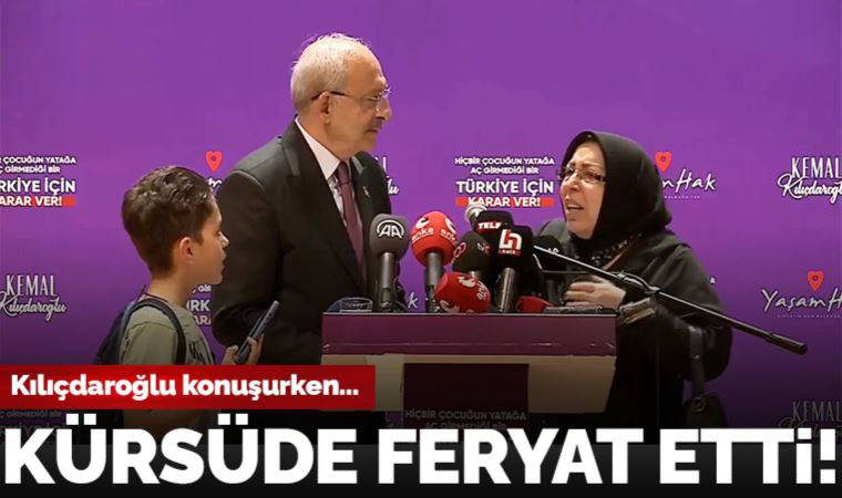 Son dakika... Kemal Kılıçdaroğlu konuşurken seslendi: Kürsüye çıkan yurttaş feryat etti!