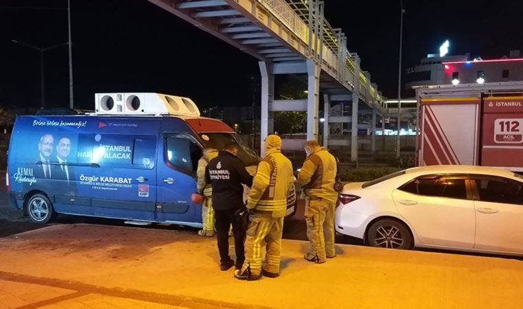 CHP'nin seçim aracı yandı: Kundaklama şüphesiyle inceleme başlatıldı!