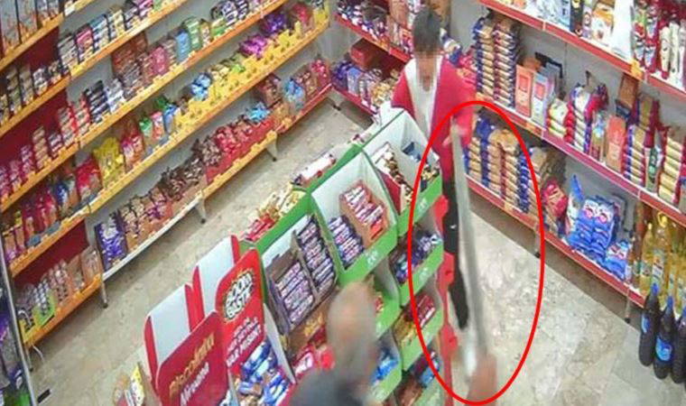 Denizli'de dehşet anları: 13 yaşındaki çocuğu palayla kovaladı, markettekiler kurtardı