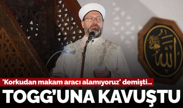 'Korkudan makam aracı alamıyoruz' demişti... Ali Erbaş TOGG'una kavuştu