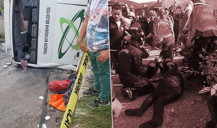 Trabzon'da belediye otobüsü kaza yaptı: 4 ölü, 37 yaralı