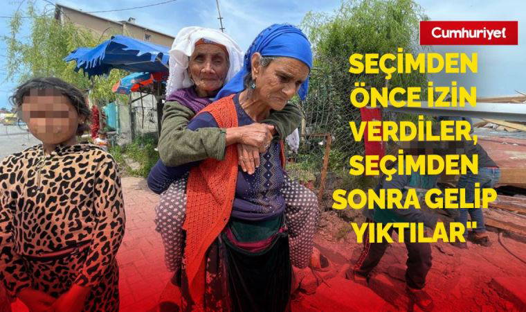 Çekmeköy'de Roman vatandaşlara ait evler, kaçak olduğu gerekçesiyle yıkıldı.