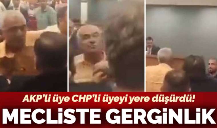 İzmir Büyükşehir Belediye meclisinde gerginlik: AKP’li üye CHP’li üyeyi yere düşürdü