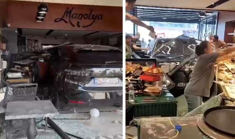 Çekmeköy'de cip pastaneye daldı!