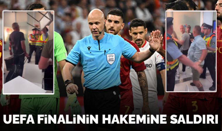 UEFA Avrupa Ligi finalinin hakemi Anthony Taylor'a saldırı!