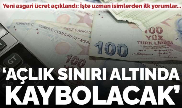 Yeni asgari ücret sonrası ilk yorumlar: 'Açlık sınırı altında kaybolacak...'