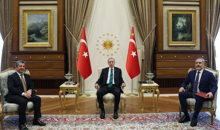 Erdoğan ve Hakan Fidan, Mesrur Barzani'yi kabul etti