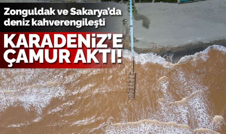 Karadeniz'e çamur aktı! Zonguldak ve Sakarya'da denizin rengi kahverengiye döndü