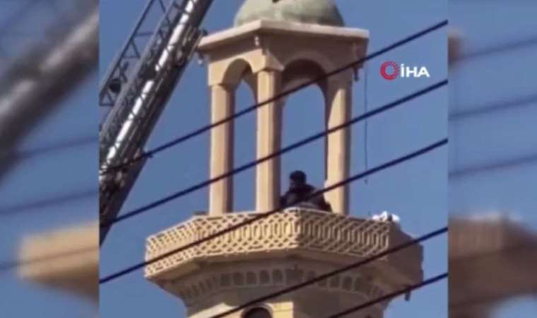 İntihar için çıktığı minareden dövülerek indirildi
