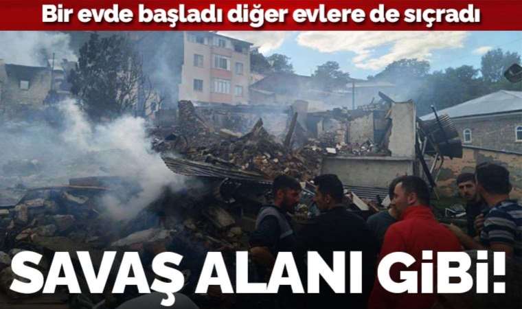 Erzurum'da korkutan yangın: 20 ev kullanılamaz hale geldi
