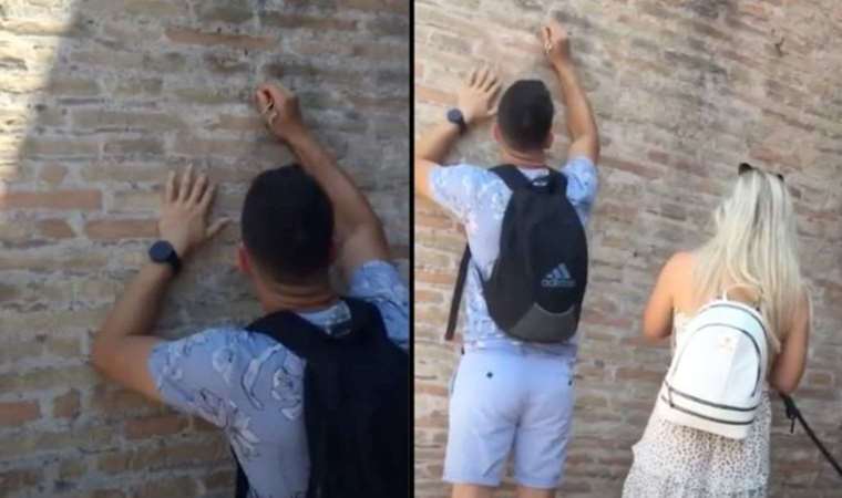 İtalya’daki Kolezyum’a isim kazıyan turistin kimliği tespit edildi