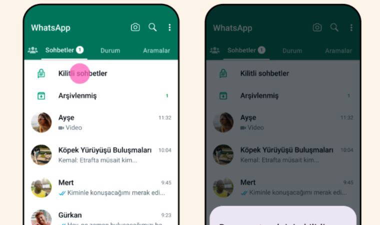 WhatsApp'ta 'sohbetleri kitlemek' mümkün olacak