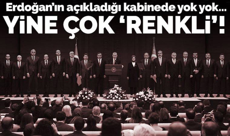 Erdoğan'ın açıkladığı yeni kabinede yok yok... Yine çok 'renkli'