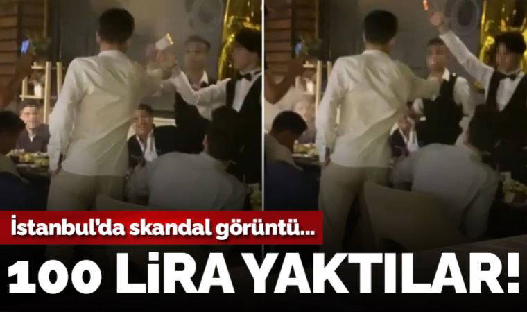 İstanbul’da doğum günü partisinde skandal görüntü: 100 lira yaktılar