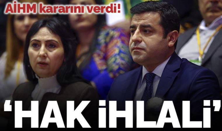 Son dakika... AİHM'den Selahattin Demirtaş ve Figen Yüksekdağ için 'hak ihlali' kararı