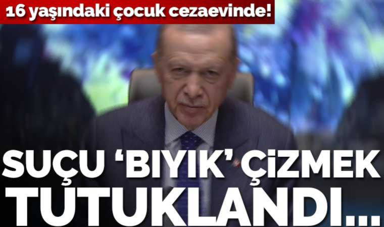 Erdoğan’ın afişine bıyık yapan 16 yaşındaki çocuk tutuklandı