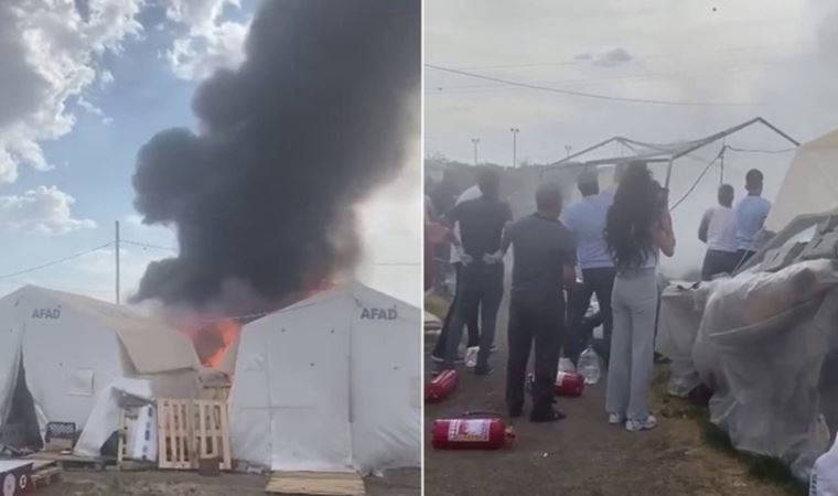 Adıyaman'da çadır kentte korkutan yangın!