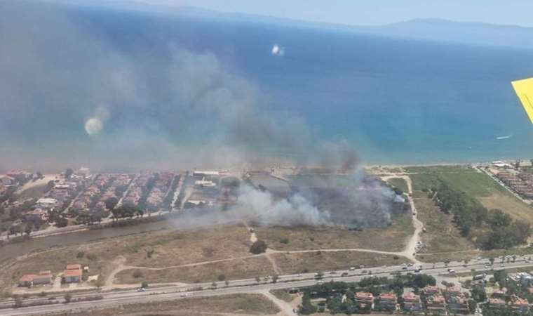 İzmir'de sazlık alanda yangın: Kontrol altına alındı!