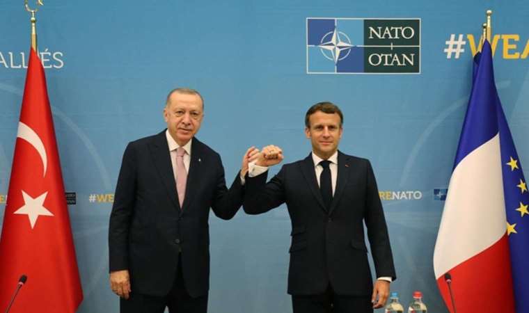 Erdoğan, Macron ile görüştü