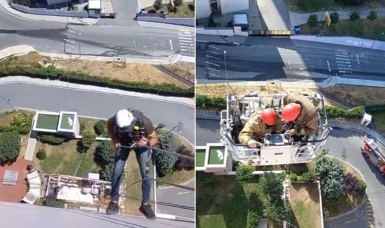 Eyüpsultan'da iskele devrildi, işçiler 14. katta mahsur kaldı!