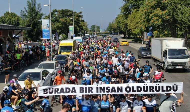 Yüzlerce bisikletli Doğanay Güzelgün için pedal çevirdi