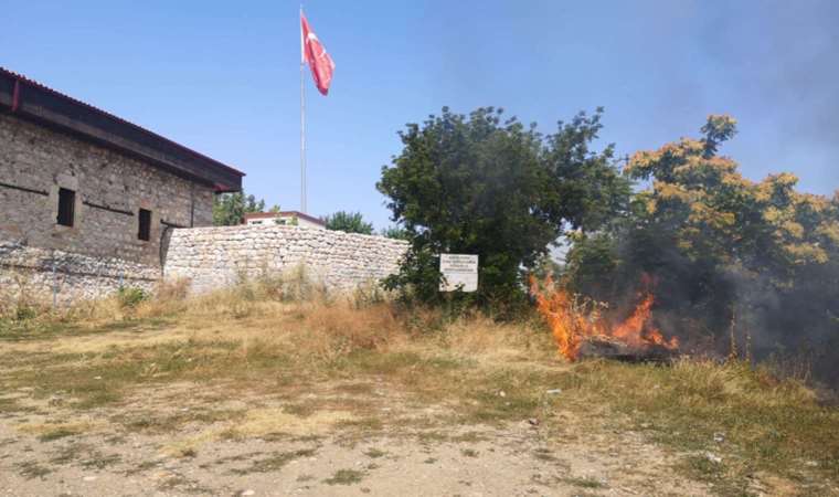 Zile Kalesi'nin eteklerinde yangın paniği!