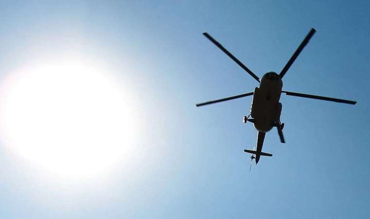 Sisam Adası'nda Türk şirkete ait helikopter düştü