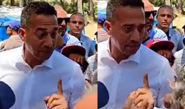 CHP'li Ali Mahir Başarır, Akbelen'de kendisini protesto eden yurttaşa parmak salladı