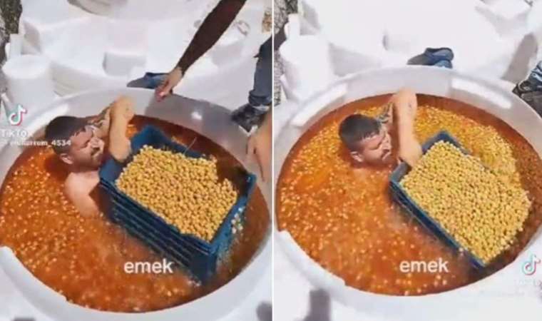Süt banyosu sonrası zeytin... Mide bulandıran görüntüler