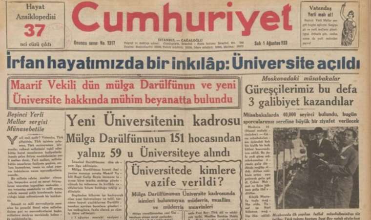 'İrfan hayatımızda bir inkılap: Üniversite açıldı'