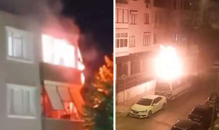 Büyükçekmece'de minibüs ile evde çıkan yangında 'havai fişek' iddiası