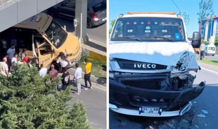 İstanbul'da trafikte akılalmaz olay: Siniri krizi geçirip minibüsün direksiyonunu kırdı