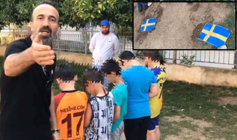 AKP’li Meclis üyesi çocuklara İsveç bayrağına çişlerini yaptırttı