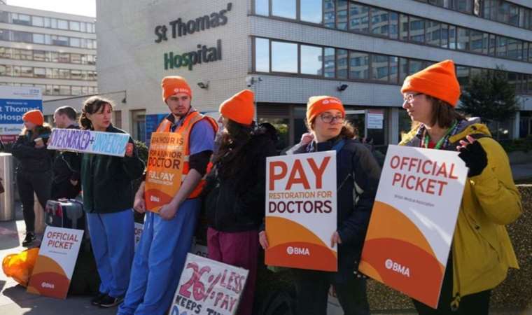 Young doctors on strike in the UK
