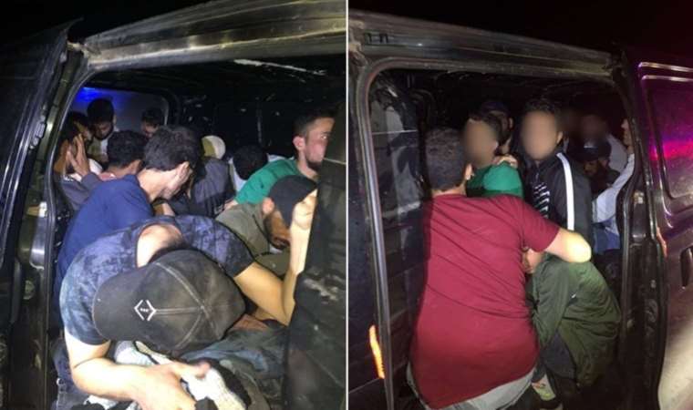 Edirne'de minibüste 22 kaçak göçmen yakalandı