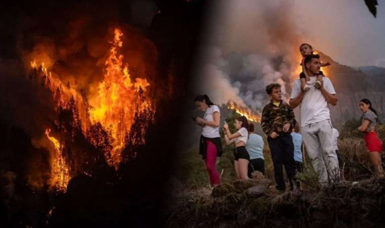 İspanya'daki Kanarya Adaları alevlere teslim: 12 bin kişi tahliye edildi