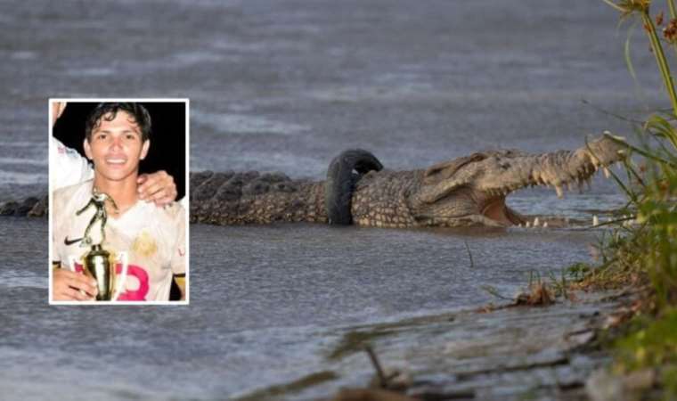 Serinlemek için nehre giren futbolcu, timsaha yem oldu