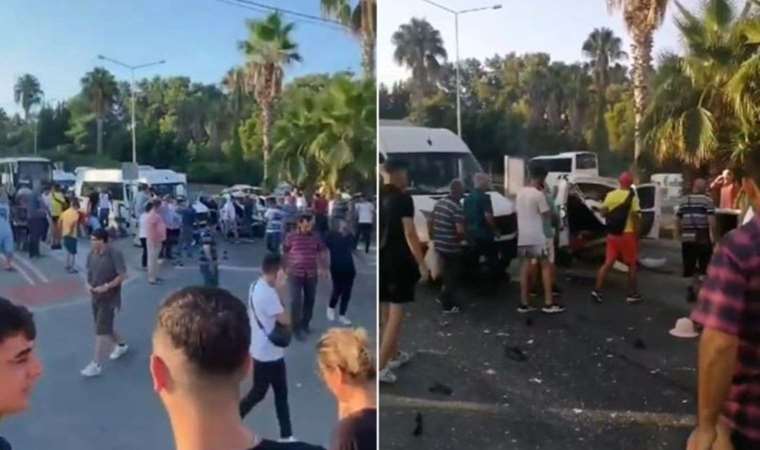 Antalya'da tur otobüsü 2 araca çarptı: Yaralılar var!