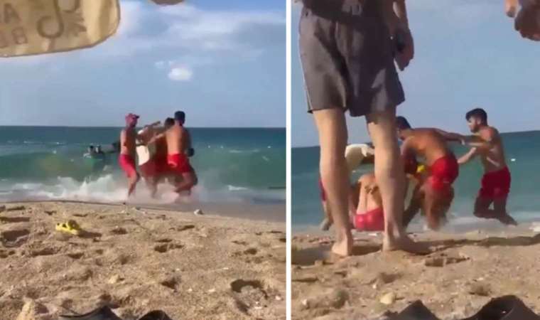 Arnavutköy'de 'denize girme' kavgası