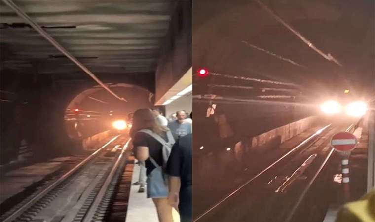 Üsküdar'da raylara atlayan kişi paniğe neden oldu