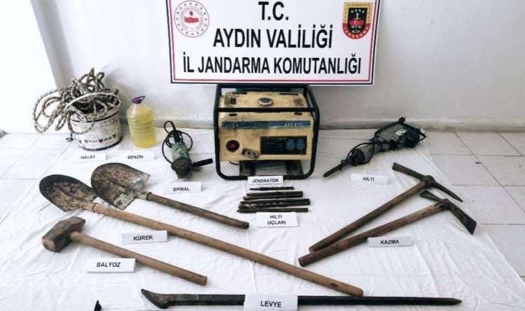 Aydın'da kaçak kazı yapanlara suçüstü!