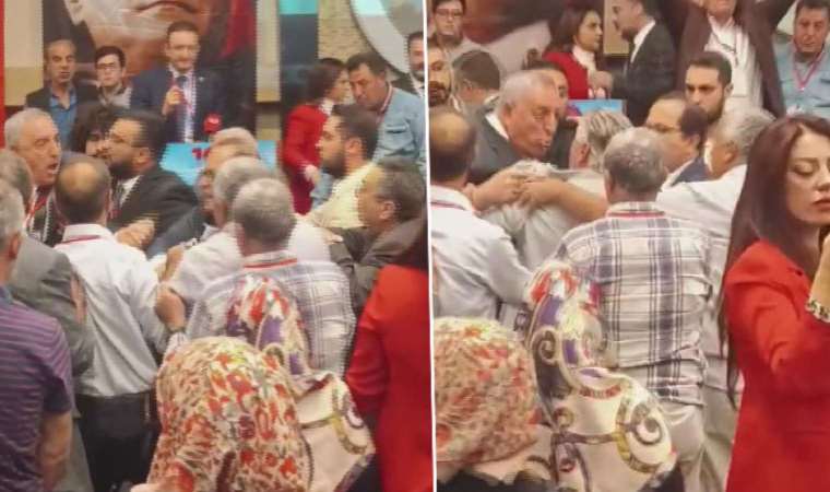 CHP'de olaylı kongre: Belediye başkanı ile il başkanı birbirine girdi