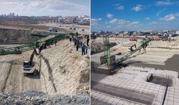 Arnavutköy'de inşaat alanında vinç devrildi: 1 ölü