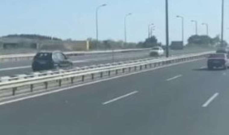 Otoyolda tehlikeli anlar... Kilometrelerce ters yönde ilerledi!