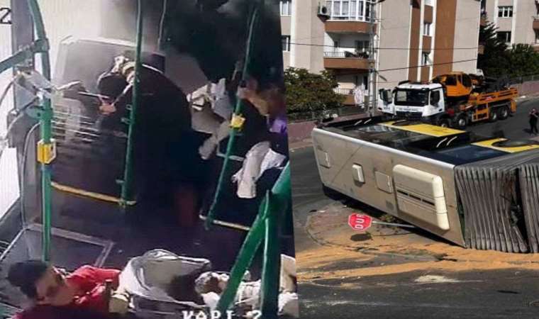 Dehşet dolu anlar: Rampa çıkarken kaza yapan İETT'nin araç içi görüntüleri ortaya çıktı