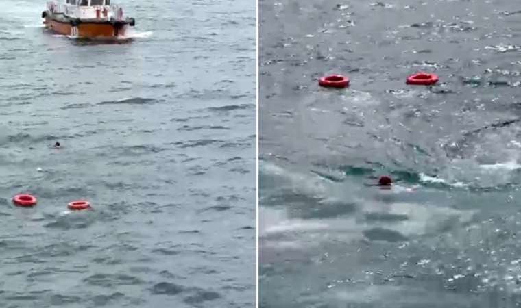 Yolcu denize düştü, vapur seferine devam etti